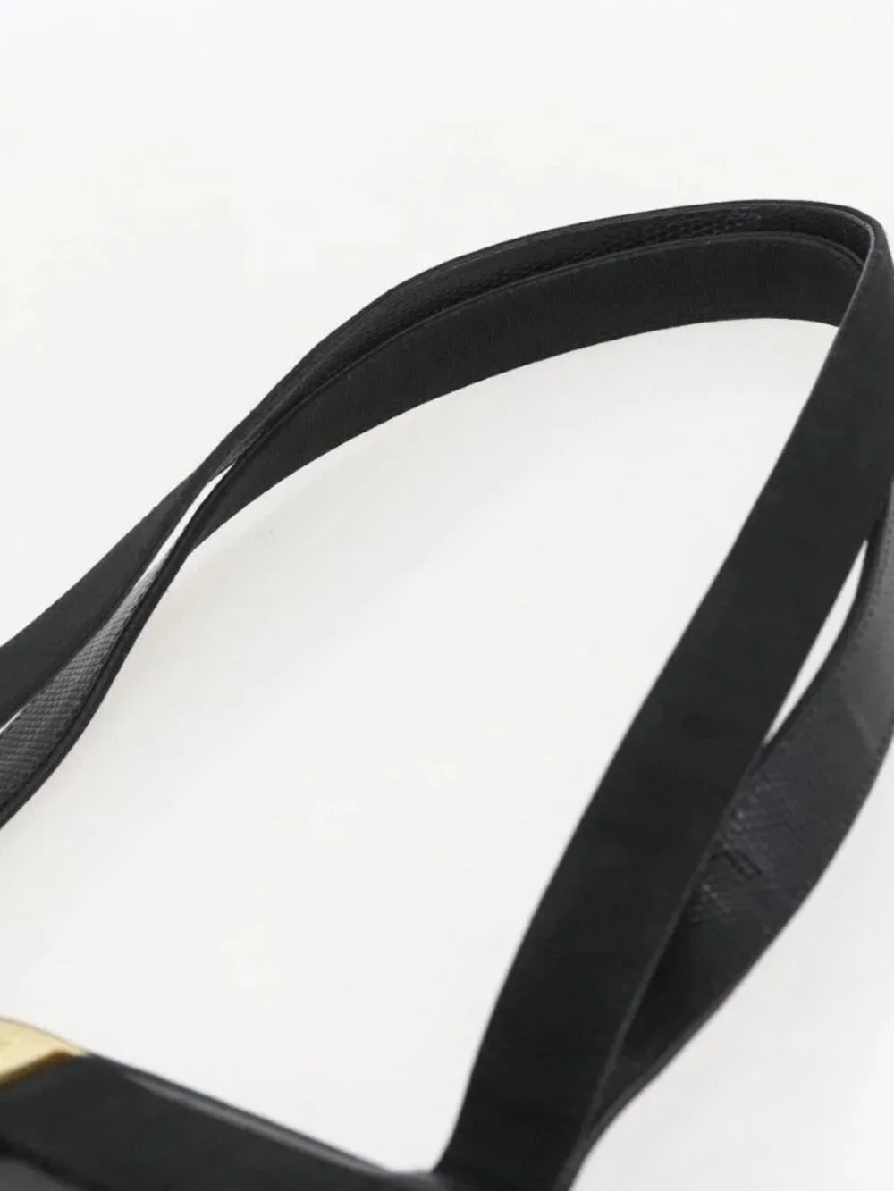 Salvatore Ferragamo Vala Tote Bag Leather Black Gold Auth am10419